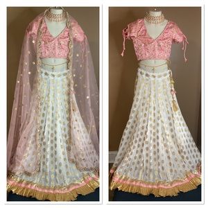 💕 Girls Beautiful Peach Indian Lehenga Choli